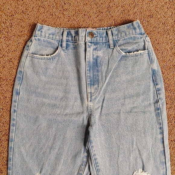 Show Me Your Mumu High Waisted Distressed Light Wash Straight Leg Jeans Size 26 - Picture 3 of 11